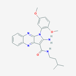 molecular formula C24H27N5O3 B356381 2-amino-1-(2,5-dimethoxyphenyl)-N-isopentyl-1H-pyrrolo[2,3-b]quinoxaline-3-carboxamide CAS No. 578747-94-1