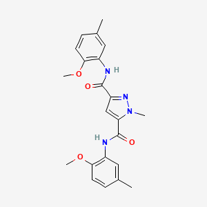 molecular formula C22H24N4O4 B3563816 N,N'-bis(2-methoxy-5-methylphenyl)-1-methyl-1H-pyrazole-3,5-dicarboxamide 