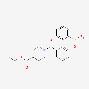 molecular formula C22H23NO5 B3563822 2'-{[4-(ethoxycarbonyl)-1-piperidinyl]carbonyl}-2-biphenylcarboxylic acid 