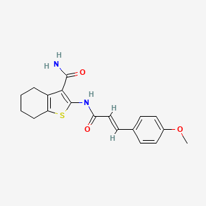 molecular formula C19H20N2O3S B3563838 2-{[3-(4-methoxyphenyl)acryloyl]amino}-4,5,6,7-tetrahydro-1-benzothiophene-3-carboxamide 