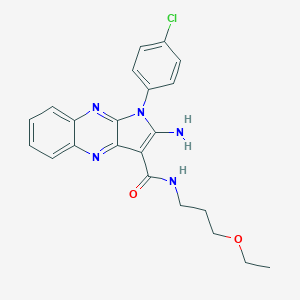 molecular formula C22H22ClN5O2 B356385 2-amino-1-(4-chlorophenyl)-N-(3-ethoxypropyl)-1H-pyrrolo[2,3-b]quinoxaline-3-carboxamide CAS No. 577999-36-1