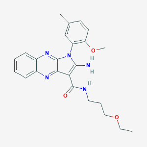 molecular formula C24H27N5O3 B356388 2-amino-N-(3-ethoxypropyl)-1-(2-methoxy-5-methylphenyl)-1H-pyrrolo[2,3-b]quinoxaline-3-carboxamide CAS No. 578720-33-9