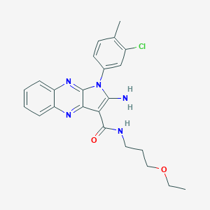 molecular formula C23H24ClN5O2 B356389 2-amino-1-(3-chloro-4-methylphenyl)-N-(3-ethoxypropyl)-1H-pyrrolo[2,3-b]quinoxaline-3-carboxamide CAS No. 578701-10-7