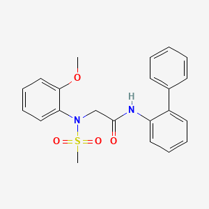 molecular formula C22H22N2O4S B3563897 N~1~-2-biphenylyl-N~2~-(2-methoxyphenyl)-N~2~-(methylsulfonyl)glycinamide 