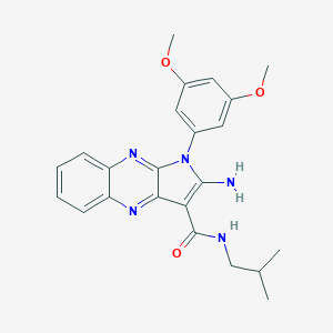 molecular formula C23H25N5O3 B356390 2-amino-1-(3,5-dimethoxyphenyl)-N-isobutyl-1H-pyrrolo[2,3-b]quinoxaline-3-carboxamide CAS No. 835908-27-5