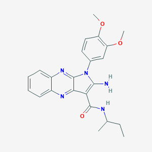 molecular formula C23H25N5O3 B356391 2-amino-N-(sec-butyl)-1-(3,4-dimethoxyphenyl)-1H-pyrrolo[2,3-b]quinoxaline-3-carboxamide CAS No. 841207-46-3