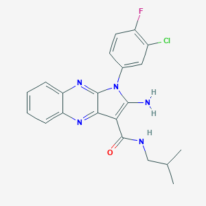 molecular formula C21H19ClFN5O B356392 2-amino-1-(3-chloro-4-fluorophenyl)-N-isobutyl-1H-pyrrolo[2,3-b]quinoxaline-3-carboxamide CAS No. 836640-68-7