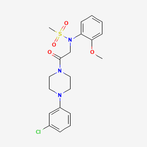 molecular formula C20H24ClN3O4S B3563921 N-{2-[4-(3-Chloro-phenyl)-piperazin-1-yl]-2-oxo-ethyl}-N-(2-methoxy-phenyl)-methanesulfonamide 