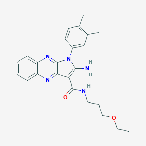 molecular formula C24H27N5O2 B356393 2-amino-1-(3,4-dimethylphenyl)-N-(3-ethoxypropyl)-1H-pyrrolo[2,3-b]quinoxaline-3-carboxamide CAS No. 585555-59-5