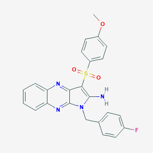 molecular formula C24H19FN4O3S B356395 1-(4-fluorobenzyl)-3-[(4-methoxyphenyl)sulfonyl]-1H-pyrrolo[2,3-b]quinoxalin-2-ylamine CAS No. 844663-99-6