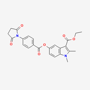 ethyl 5-{[4-(2,5-dioxo-1-pyrrolidinyl)benzoyl]oxy}-1,2-dimethyl-1H-indole-3-carboxylate