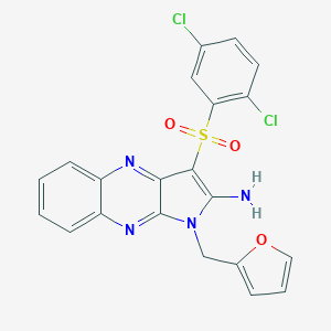 molecular formula C21H14Cl2N4O3S B356397 3-[(2,5-dichlorophenyl)sulfonyl]-1-(2-furylmethyl)-1H-pyrrolo[2,3-b]quinoxalin-2-ylamine CAS No. 848208-73-1