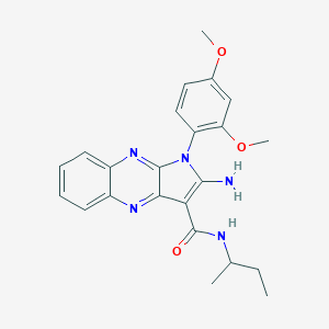 molecular formula C23H25N5O3 B356398 2-amino-N-(sec-butyl)-1-(2,4-dimethoxyphenyl)-1H-pyrrolo[2,3-b]quinoxaline-3-carboxamide CAS No. 587000-13-3
