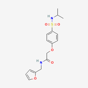 molecular formula C16H20N2O5S B3564022 N-(furan-2-ylmethyl)-2-[4-(propan-2-ylsulfamoyl)phenoxy]acetamide 