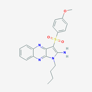 molecular formula C21H22N4O3S B356403 1-butyl-3-[(4-methoxyphenyl)sulfonyl]-1H-pyrrolo[2,3-b]quinoxalin-2-ylamine CAS No. 846597-11-3