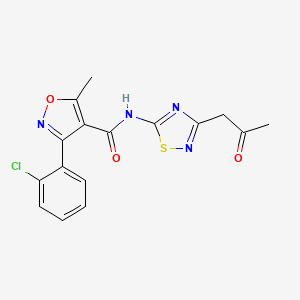 3-(2-chlorophenyl)-5-methyl-N-[3-(2-oxopropyl)-1,2,4-thiadiazol-5-yl]-4-isoxazolecarboxamide