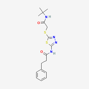 N-(5-{[(TERT-BUTYLCARBAMOYL)METHYL]SULFANYL}-1,3,4-THIADIAZOL-2-YL)-3-PHENYLPROPANAMIDE