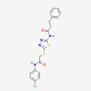 N-[5-({2-[(4-chlorophenyl)amino]-2-oxoethyl}thio)-1,3,4-thiadiazol-2-yl]-3-phenylpropanamide