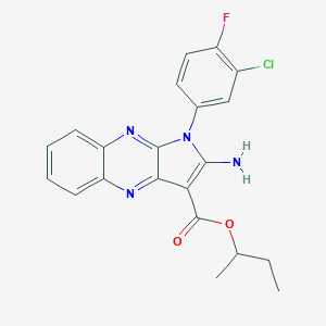 molecular formula C21H18ClFN4O2 B356408 Butan-2-yl 2-amino-1-(3-chloro-4-fluorophenyl)pyrrolo[3,2-b]quinoxaline-3-carboxylate CAS No. 844460-35-1