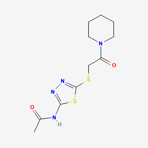 N-(5-{[2-oxo-2-(1-piperidinyl)ethyl]thio}-1,3,4-thiadiazol-2-yl)acetamide