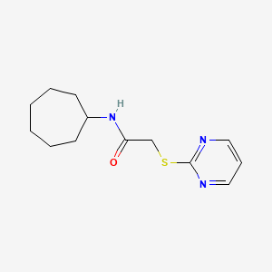 molecular formula C13H19N3OS B3564098 N-cycloheptyl-2-(2-pyrimidinylthio)acetamide 