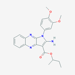 molecular formula C23H24N4O4 B356410 Butan-2-yl 2-amino-1-(3,4-dimethoxyphenyl)pyrrolo[3,2-b]quinoxaline-3-carboxylate CAS No. 847176-92-5
