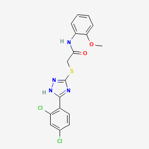 2-{[5-(2,4-dichlorophenyl)-4H-1,2,4-triazol-3-yl]sulfanyl}-N-(2-methoxyphenyl)acetamide