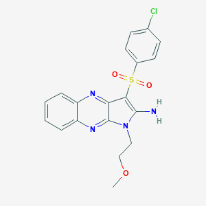 molecular formula C19H17ClN4O3S B356416 3-((4-chlorophenyl)sulfonyl)-1-(2-methoxyethyl)-1H-pyrrolo[2,3-b]quinoxalin-2-amine CAS No. 848730-02-9