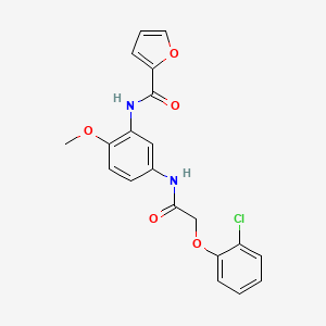 molecular formula C20H17ClN2O5 B3564182 N-(5-{[(2-chlorophenoxy)acetyl]amino}-2-methoxyphenyl)-2-furamide 