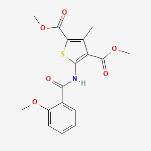 molecular formula C17H17NO6S B3564204 dimethyl 5-[(2-methoxybenzoyl)amino]-3-methyl-2,4-thiophenedicarboxylate 