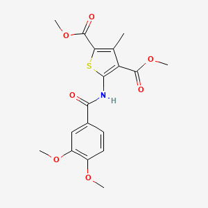 molecular formula C18H19NO7S B3564210 dimethyl 5-[(3,4-dimethoxybenzoyl)amino]-3-methyl-2,4-thiophenedicarboxylate 