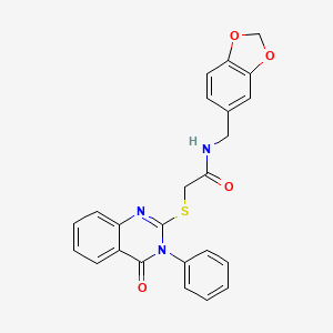 N-(1,3-benzodioxol-5-ylmethyl)-2-[(4-oxo-3-phenyl-3,4-dihydro-2-quinazolinyl)thio]acetamide