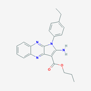 molecular formula C22H22N4O2 B356423 Propyl 2-amino-1-(4-ethylphenyl)pyrrolo[3,2-b]quinoxaline-3-carboxylate CAS No. 844450-23-3