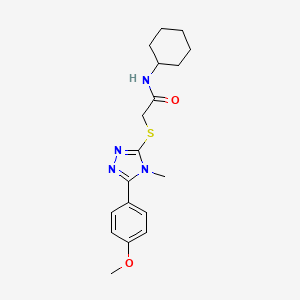 molecular formula C18H24N4O2S B3564231 N-cyclohexyl-2-{[5-(4-methoxyphenyl)-4-methyl-4H-1,2,4-triazol-3-yl]thio}acetamide 