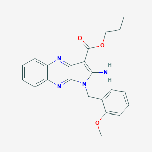 molecular formula C22H22N4O3 B356424 propyl 2-amino-1-(2-methoxybenzyl)-1H-pyrrolo[2,3-b]quinoxaline-3-carboxylate CAS No. 848207-99-8