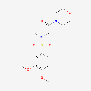 molecular formula C15H22N2O6S B3564241 3,4-Dimethoxy-N-methyl-N-(2-morpholin-4-yl-2-oxo-ethyl)-benzenesulfonamide 