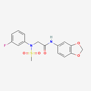 N~1~-1,3-benzodioxol-5-yl-N~2~-(3-fluorophenyl)-N~2~-(methylsulfonyl)glycinamide