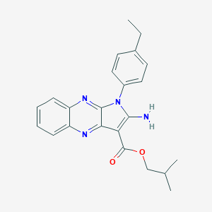 molecular formula C23H24N4O2 B356434 2-Methylpropyl 2-amino-1-(4-ethylphenyl)pyrrolo[3,2-b]quinoxaline-3-carboxylate CAS No. 836624-49-8