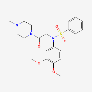 N-(3,4-dimethoxyphenyl)-N-[2-(4-methyl-1-piperazinyl)-2-oxoethyl]benzenesulfonamide