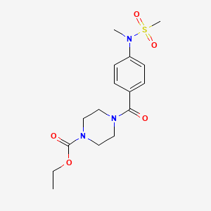 molecular formula C16H23N3O5S B3564362 ethyl 4-{4-[methyl(methylsulfonyl)amino]benzoyl}-1-piperazinecarboxylate 