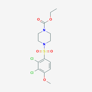 molecular formula C14H18Cl2N2O5S B3564383 ethyl 4-[(2,3-dichloro-4-methoxyphenyl)sulfonyl]-1-piperazinecarboxylate 