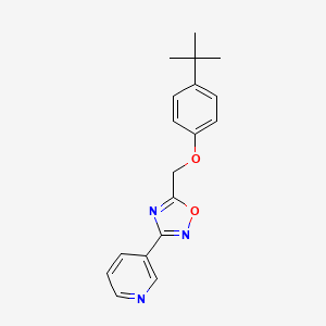 molecular formula C18H19N3O2 B3564413 3-{5-[(4-tert-butylphenoxy)methyl]-1,2,4-oxadiazol-3-yl}pyridine 