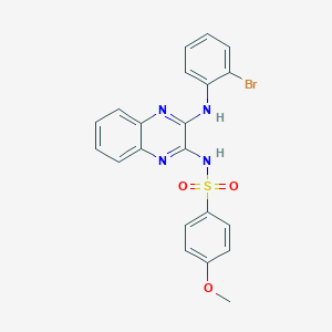 molecular formula C21H17BrN4O3S B356443 N-[3-(2-bromoanilino)-2-quinoxalinyl]-4-methoxybenzenesulfonamide CAS No. 714235-33-3