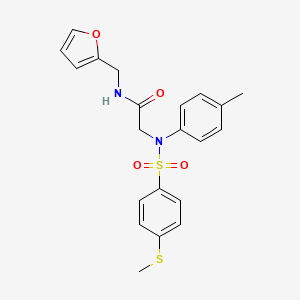 molecular formula C21H22N2O4S2 B3564442 N~1~-(2-furylmethyl)-N~2~-(4-methylphenyl)-N~2~-{[4-(methylthio)phenyl]sulfonyl}glycinamide 