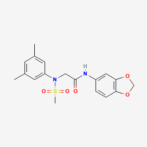 molecular formula C18H20N2O5S B3564447 N~1~-1,3-benzodioxol-5-yl-N~2~-(3,5-dimethylphenyl)-N~2~-(methylsulfonyl)glycinamide 