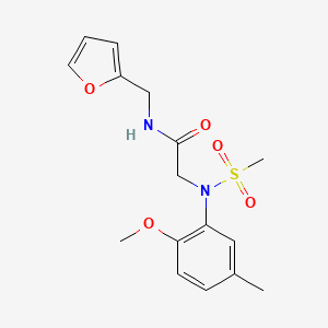 molecular formula C16H20N2O5S B3564453 N~1~-(2-furylmethyl)-N~2~-(2-methoxy-5-methylphenyl)-N~2~-(methylsulfonyl)glycinamide 