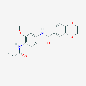 N-[4-(isobutyrylamino)-3-methoxyphenyl]-2,3-dihydro-1,4-benzodioxine-6-carboxamide