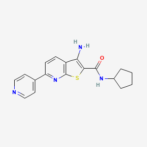 3-amino-N-cyclopentyl-6-pyridin-4-ylthieno[2,3-b]pyridine-2-carboxamide