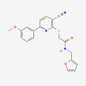 2-{[3-cyano-6-(3-methoxyphenyl)-2-pyridinyl]thio}-N-(2-furylmethyl)acetamide