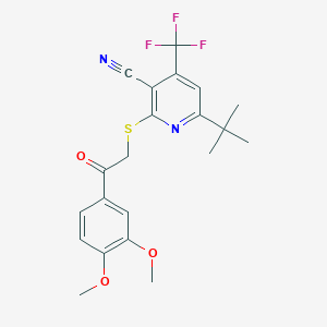 6-tert-butyl-2-{[2-(3,4-dimethoxyphenyl)-2-oxoethyl]thio}-4-(trifluoromethyl)nicotinonitrile